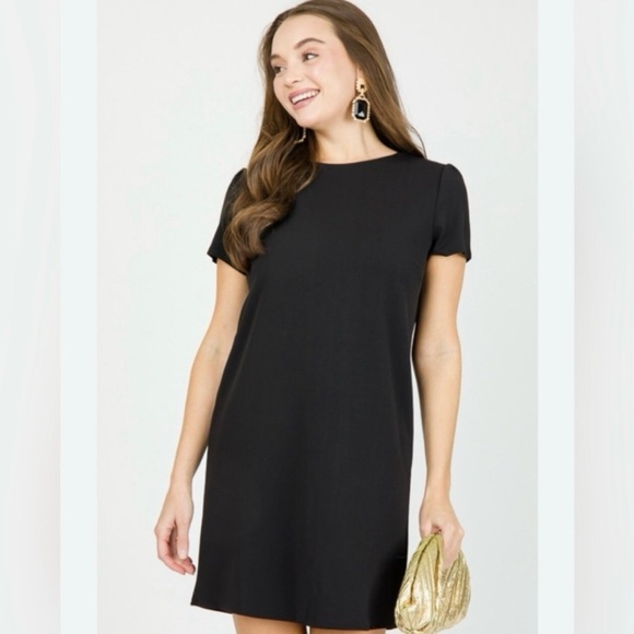 Adrienne Vittadini Short Sleeve Black Dress Size 6 - Picture 1 of 6